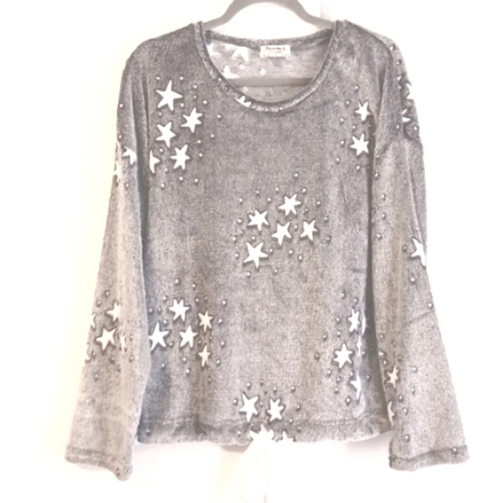 BearPaw "Stars" Drawstring L/S Fleece Top in Size 3X (NWT)